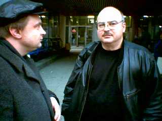 Алексей Карагичев и Андрей Крайнов на Тверской ул. в 2003 г.